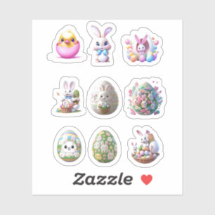 Bunny Påskägg Stickers Klistermärken
