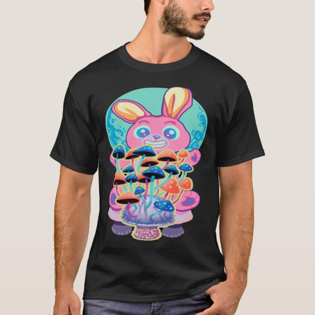 Bunny Pastel Goth And Mushrooms T Shirt (Framsida)