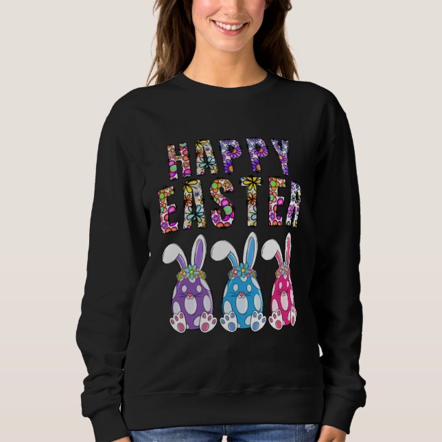 Bunny Pastel Spring Hunt Eggs Rabbit Happy Easter  T Shirt (Framsida)