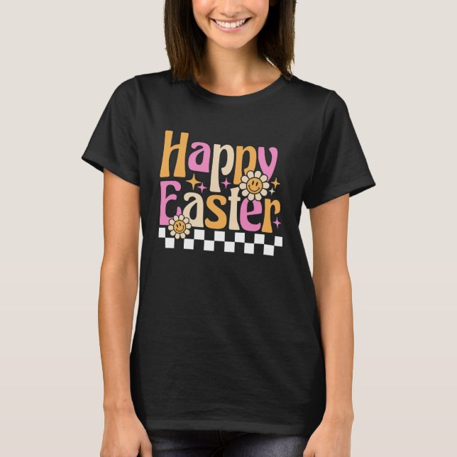 Bunny Pastel Spring Hunt Eggs Rabbit Happy Easter  T Shirt (Framsida)