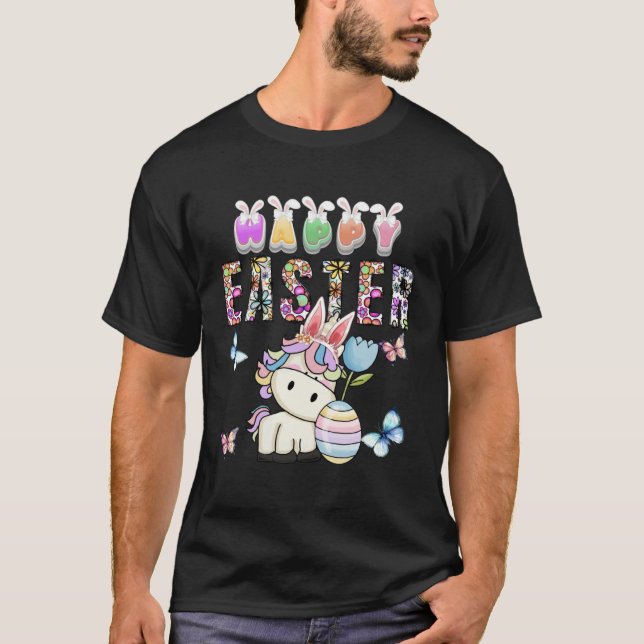 Bunny Pastel Spring Hunt Rabbit Happy Easter Day U T Shirt (Framsida)