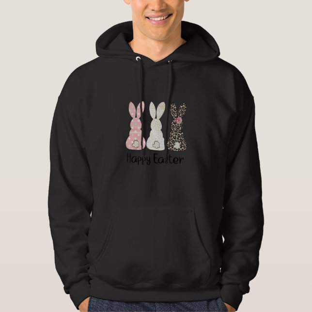 Bunny Pastel Vår Hunt Eggs Rabbit Glad påsk Hoodie (Framsida)