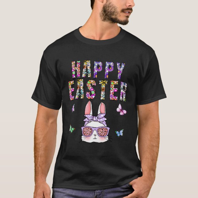 Bunny Pastel Vår Hunt Eggs Rabbit Glad påsk T Shirt (Framsida)