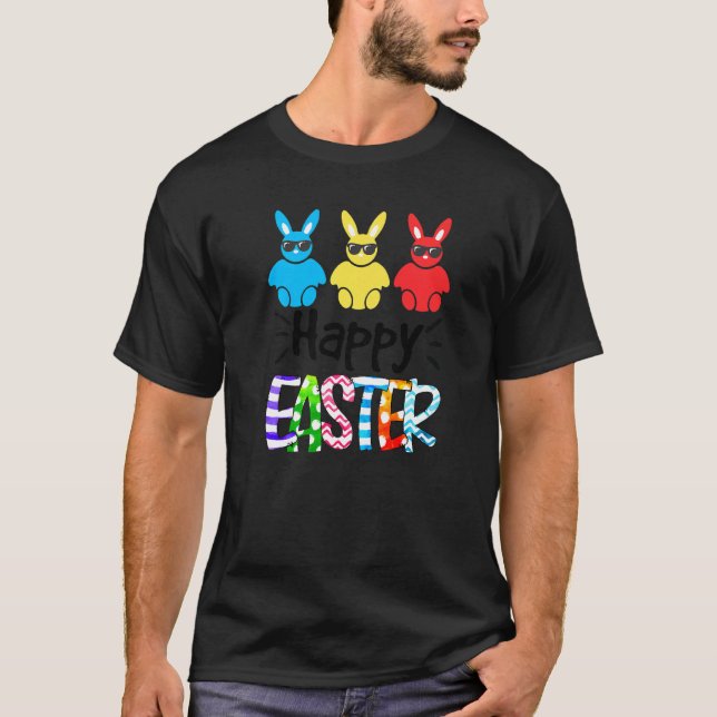 Bunny Pastel Vår Hunt Eggs Rabbit Glad påsk T Shirt (Framsida)