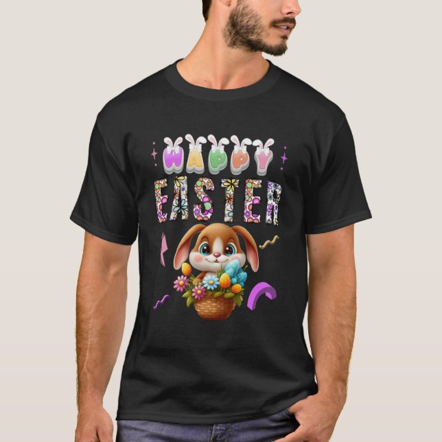 Bunny Pastel Vår Hunt Eggs Rabbit Glad påsk T Shirt (Framsida)