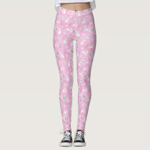 Bunny Patterned Rosa Leggings