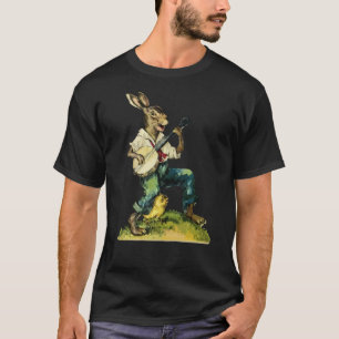 Bunny Pay Banjo Guitar Music Rabbit Lycklig Öster T Shirt
