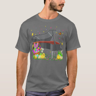 Bunny Piano Påskägg Hunt Funny Piano Påsk Sol T Shirt