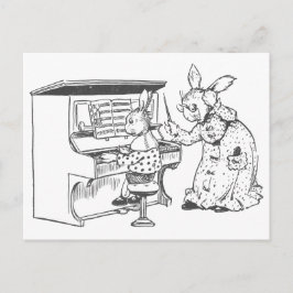 Bunny Piano Teacher och Hennes Student Vykort