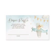 Bunny Pilot Airplan Baby Shower Raffle