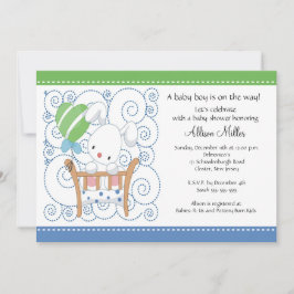 Bunny Pojke Baby Shower Inbjudningar