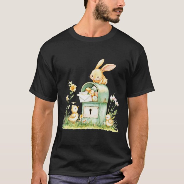 Bunny postlåda som levererar ägg t shirt (Framsida)
