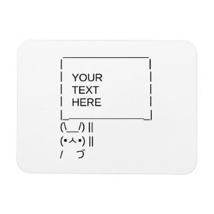 Bunny Protest Sign/Anpassade ASCII Text Art Magnet