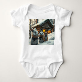 Bunny, puppy front & space neon Easter bunny back  T Shirt