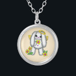 Bunny Rabbit Angel Necklace Silverpläterat Halsband<br><div class="desc">Bunny Rabbit Angel Necklace, Angel Kläder, Angel t-shirts, Angel-gåvor av ArtMuvz Illustration. Matching Angel t-shirt för Mamma, Pappa, barn, baby. Christian Angel i väskan, födelsedagen, påsk och julklapp, mugg, hatt. Det kan vara religiösa- eller sekulariseringsgåvor som finns för varje budget. Gelgåvor är en påminnelse om att vi alla är älskade...</div>