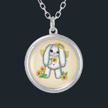 Bunny Rabbit Angel Necklace Silverpläterat Halsband<br><div class="desc">Bunny Rabbit Angel Necklace, Angel Kläder, Angel t-shirts, Angel-gåvor av ArtMuvz Illustration. Matching Angel t-shirt för Mamma, Pappa, barn, baby. Christian Angel i väskan, födelsedagen, påsk och julklapp, mugg, hatt. Det kan vara religiösa- eller sekulariseringsgåvor som finns för varje budget. Gelgåvor är en påminnelse om att vi alla är älskade...</div>