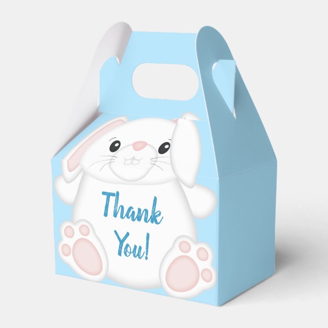 Bunny Rabbit Baby Shower Blue Presentaskar (Framsidan Sidan)