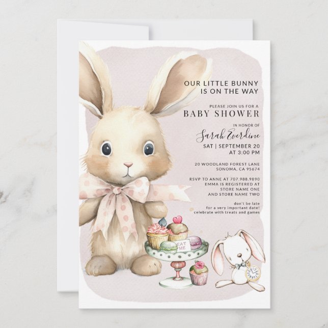 Bunny Rabbit Baby Shower Gender Neutral Inbjudningar (Framsida)