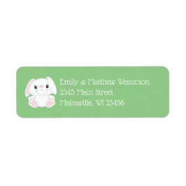 Bunny Rabbit Baby Shower Returadress Etikett