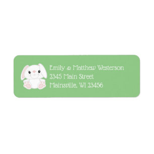 Bunny Rabbit Baby Shower Returadress Etikett