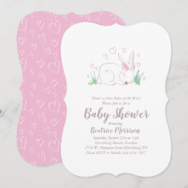 Bunny Rabbit Baby Shower Woodland Animals Inbjudningar