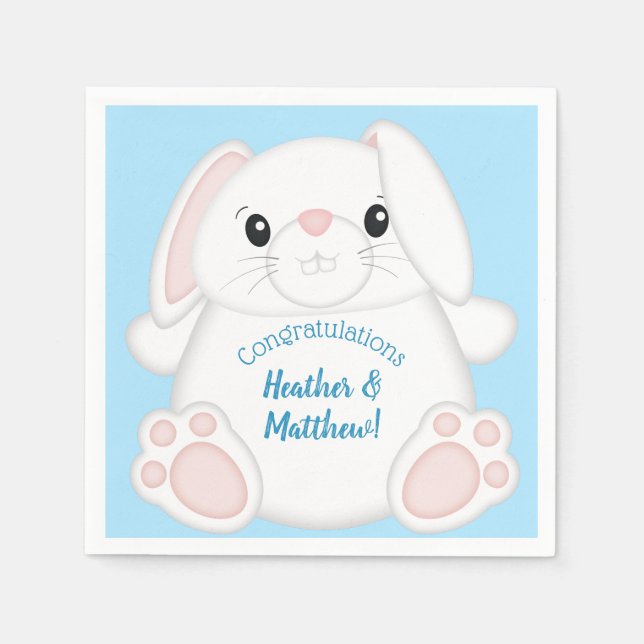 Bunny Rabbit Baby Shower Woodland Pappersservett (Framsidan)