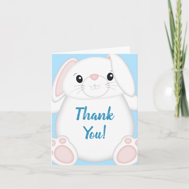 Bunny Rabbit Baby Shower Woodland Tack Kort (Framsida)