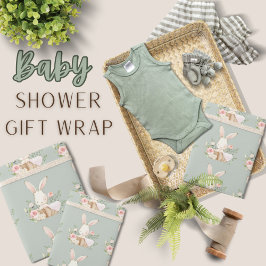 Bunny Rabbit Baby Shower Wrapping Papper Presentpapper