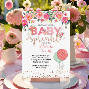 Bunny Rabbit Baby Sprinkle-inbjudningskort Inbjudningar