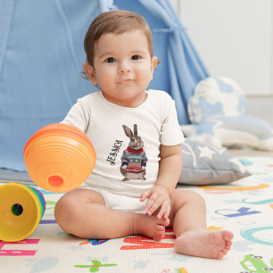 Bunny Rabbit baby top bunnies personlig T Shirt