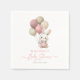 Bunny Rabbit Balloon Rosa Flicka Shower Pappersservett
