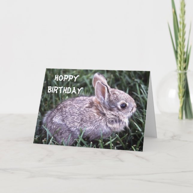 Bunny Rabbit Birthday Card Kort (Framsida)
