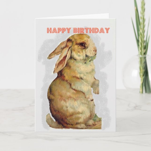 Bunny Rabbit Birthday Card Kort (Framsida)