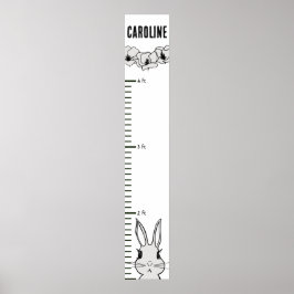 Bunny Rabbit Blommigt Growth Diagram Poster