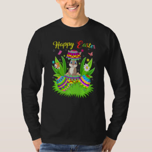Bunny Rabbit Blommigt Påskägg Funny Rabbit Easte T Shirt