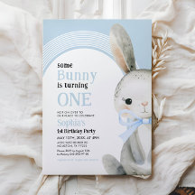 Bunny Rabbit Blue Arch 1st Birthday Boy