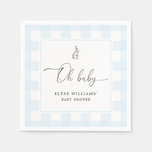 Bunny Rabbit Blue Gingham Oh Baby Pappersservett