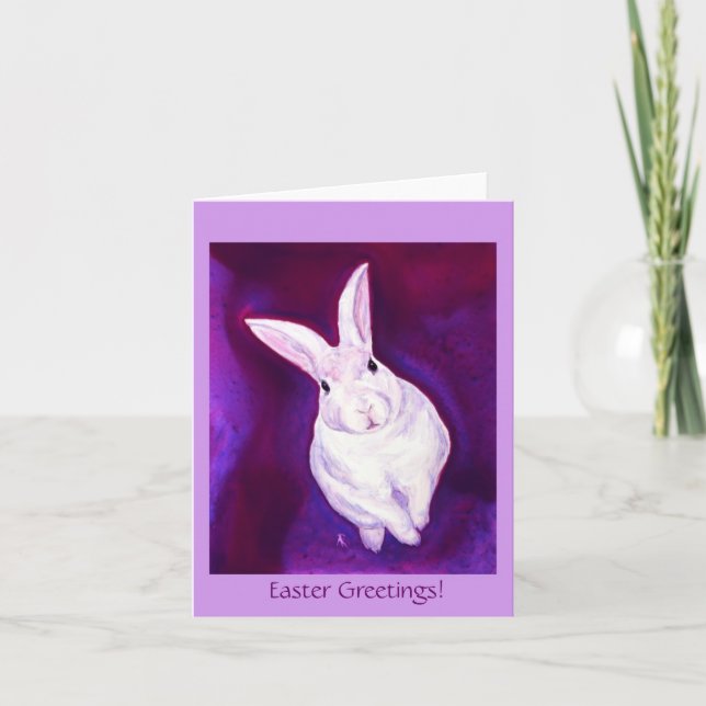 Bunny Rabbit Card Påsk (text kan ändras) Helgkort (Framsida)