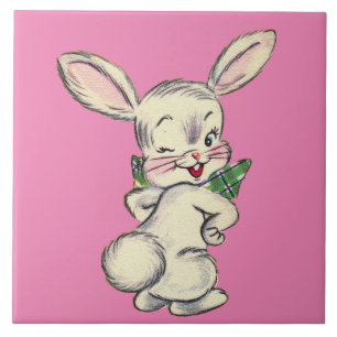 Bunny Rabbit Ceramic Tile Kakelplatta