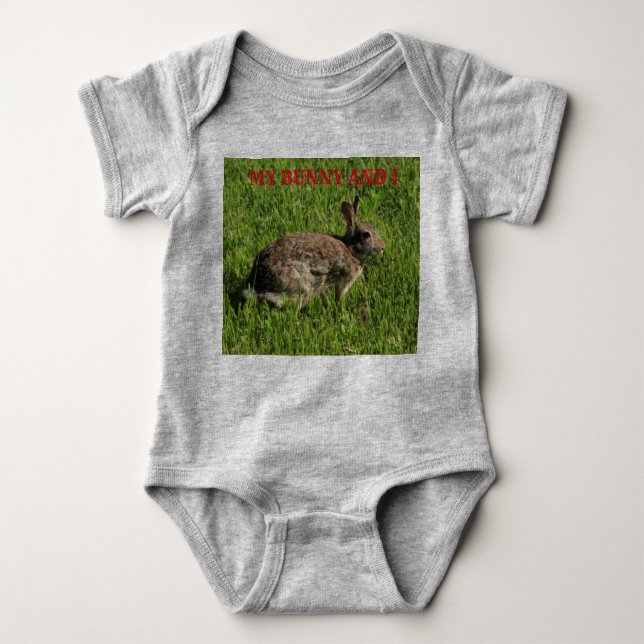 Bunny Rabbit Closeup Baby Body-Kostym T Shirt (Framsida)
