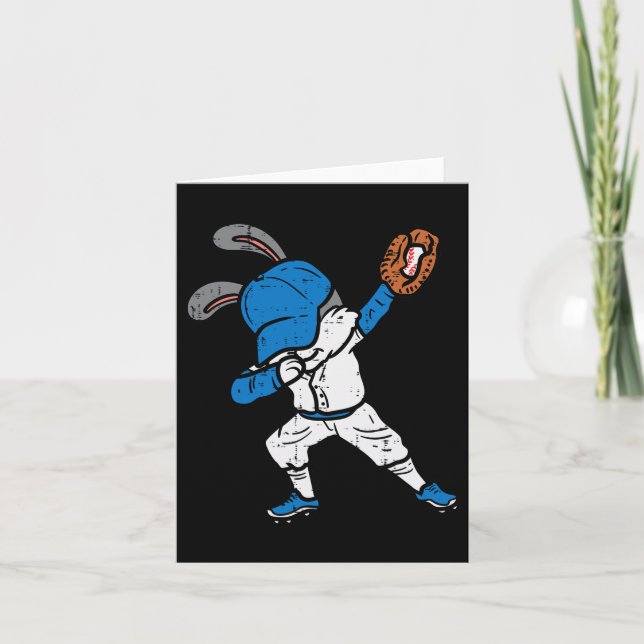 Bunny Rabbit Dab Baseball Påsk Sport Pitcher Boy Kort (Framsida)