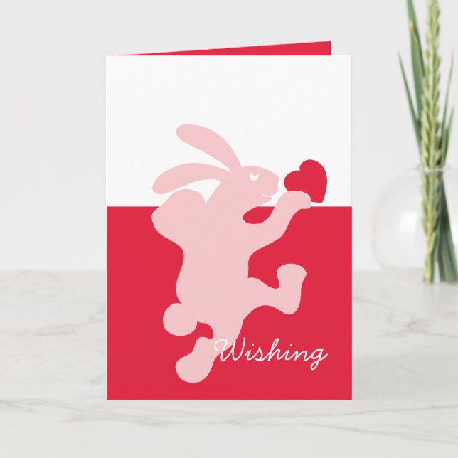 Bunny Rabbit Delivery Helgdag Card Helgkort (Framsida)