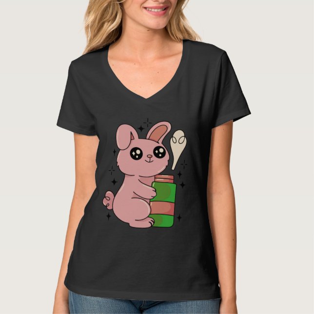bunny rabbit easter bottle t shirt (Framsida)