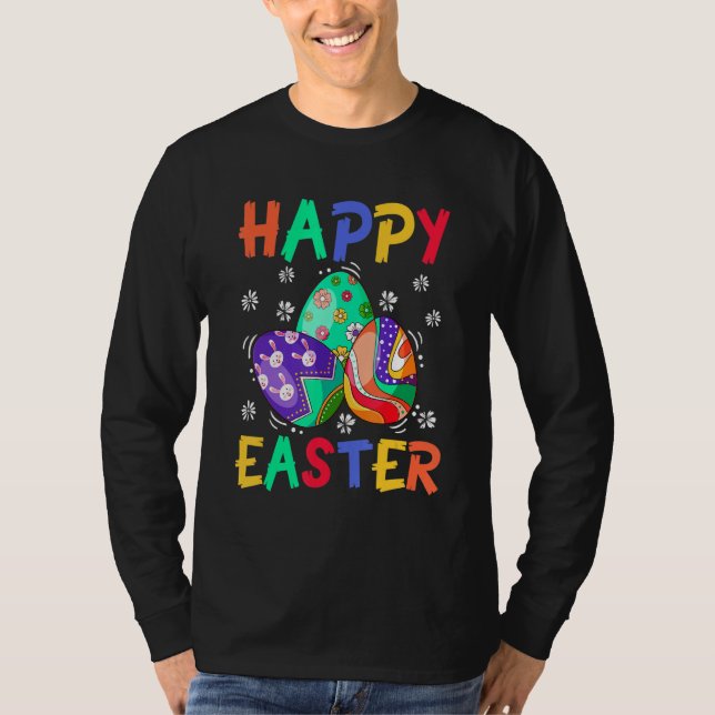 Bunny Rabbit Eggs Glad påsk Day Cute Påsk Fam T Shirt (Framsida)