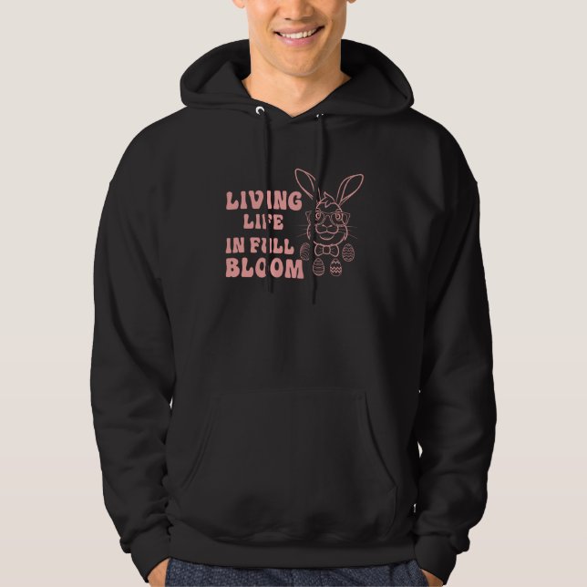 Bunny Rabbit Eggs Hunting Happy Easter Day Cute Hoodie (Framsida)
