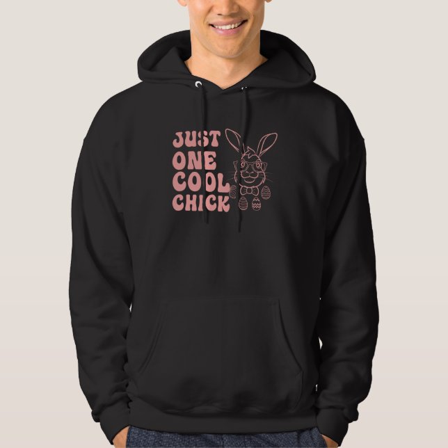 Bunny Rabbit Eggs Hunting Happy Easter Just one Co Hoodie (Framsida)