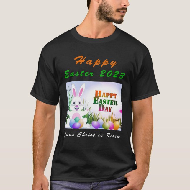 Bunny Rabbit for Easter Day 2023  Jesus is Risen T Shirt (Framsida)