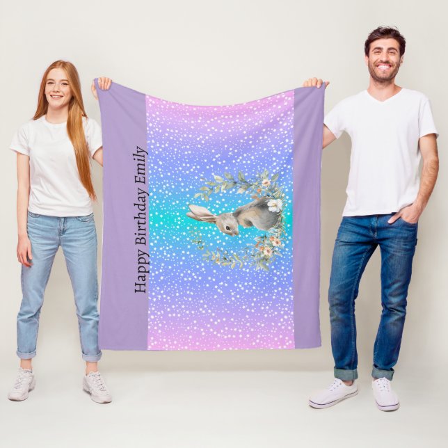 Bunny Rabbit-gåva - personlig filt (På plats)