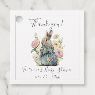 Bunny Rabbit Girl Baby Shower Gåvor Etiketter