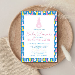 Bunny Rabbit Girl Baby Shower Inbjudningar